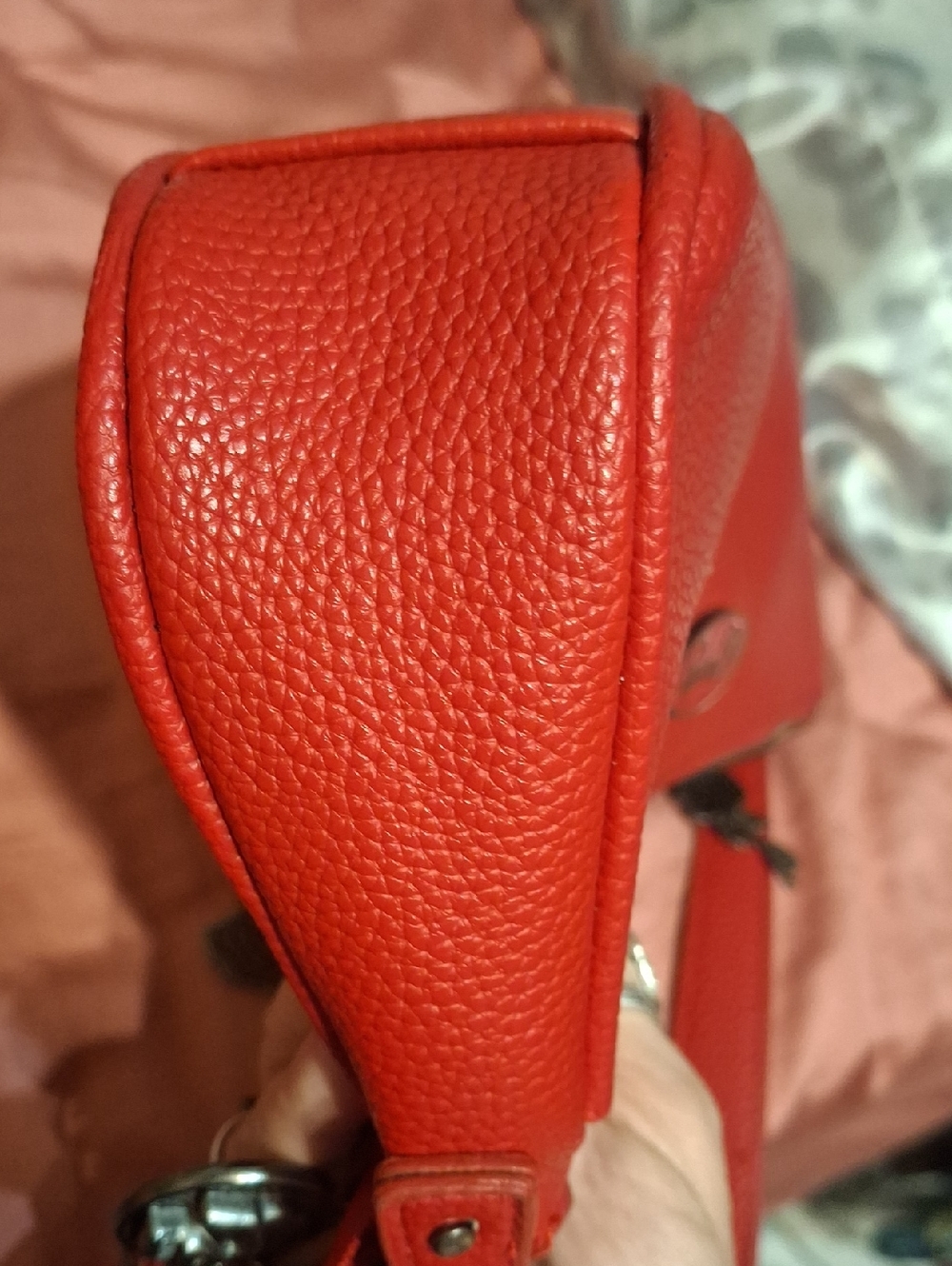 Ed Hardy Red leather Baguette shoulder bag with crossbody strap - Picture 5 of 9